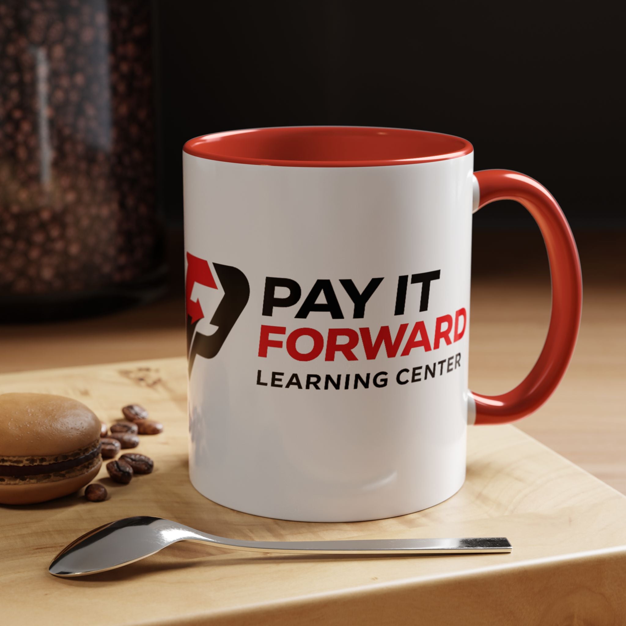Pay It Forward Accent Coffee Mug — Bold Accent Ceramic Coffee Cup (11/15oz)