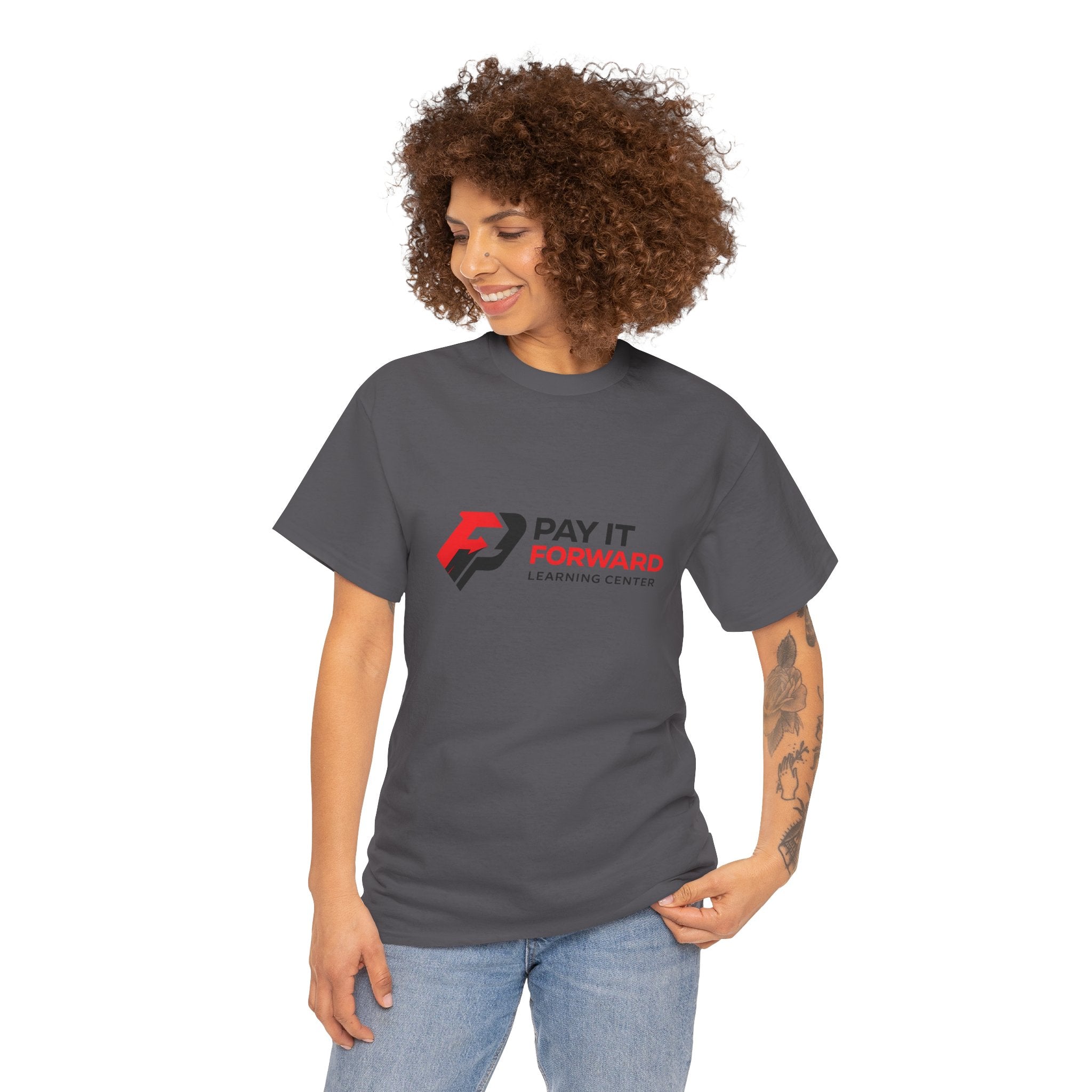 Pay It Forward Learning Center T-Shirt — "Learn. Grow. Give Back. Repeat."
