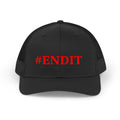 Trucker Hat — Retro "#ENDIT" Mesh Cap (Vintage Text, Casual Everyday)