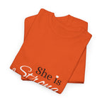 She Is Strong T-Shirt — Inspirational Christian Scripture Tee (Proverbs 31:25)