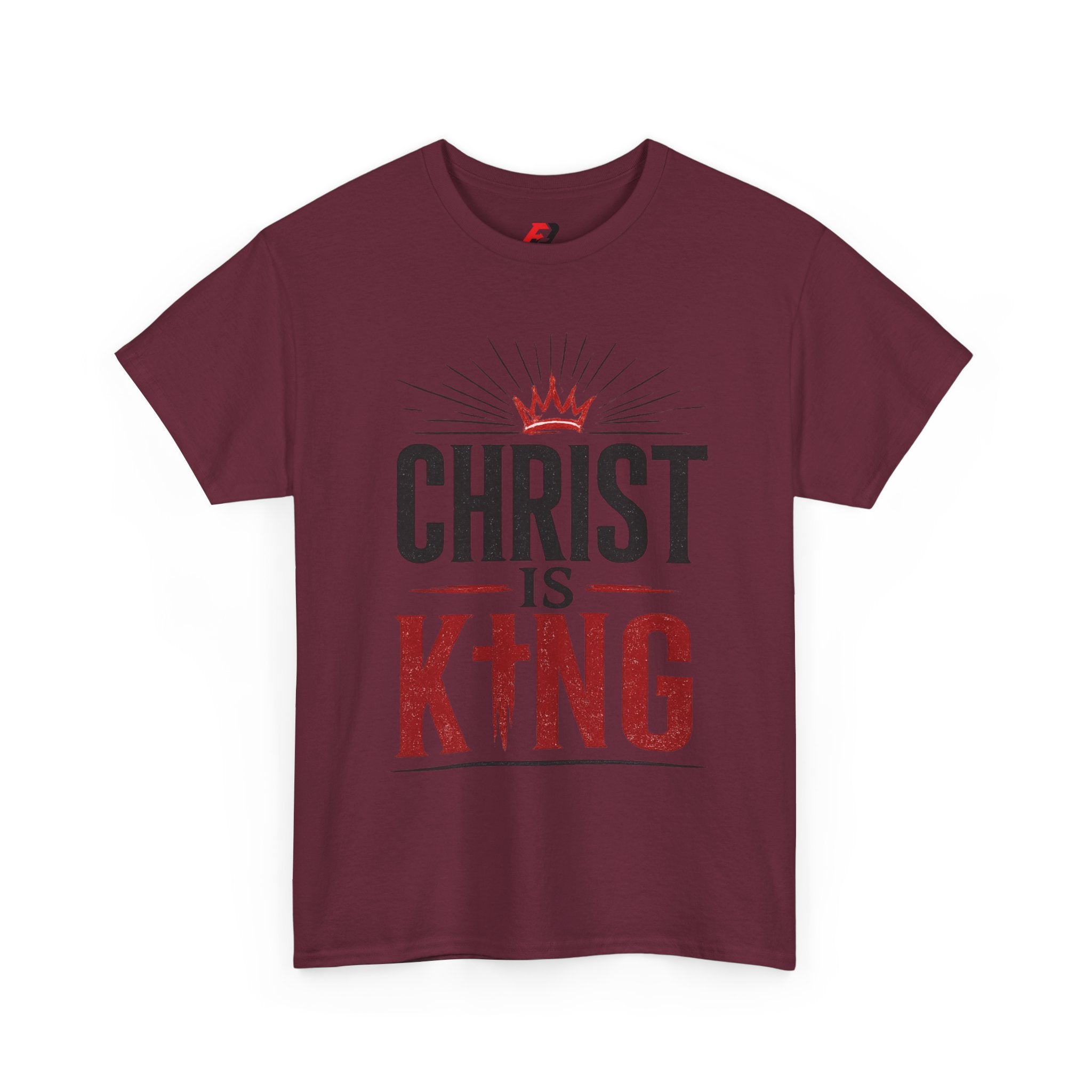Christ Is King T-Shirt — Christian Faith Tee with Crown & Cross Design