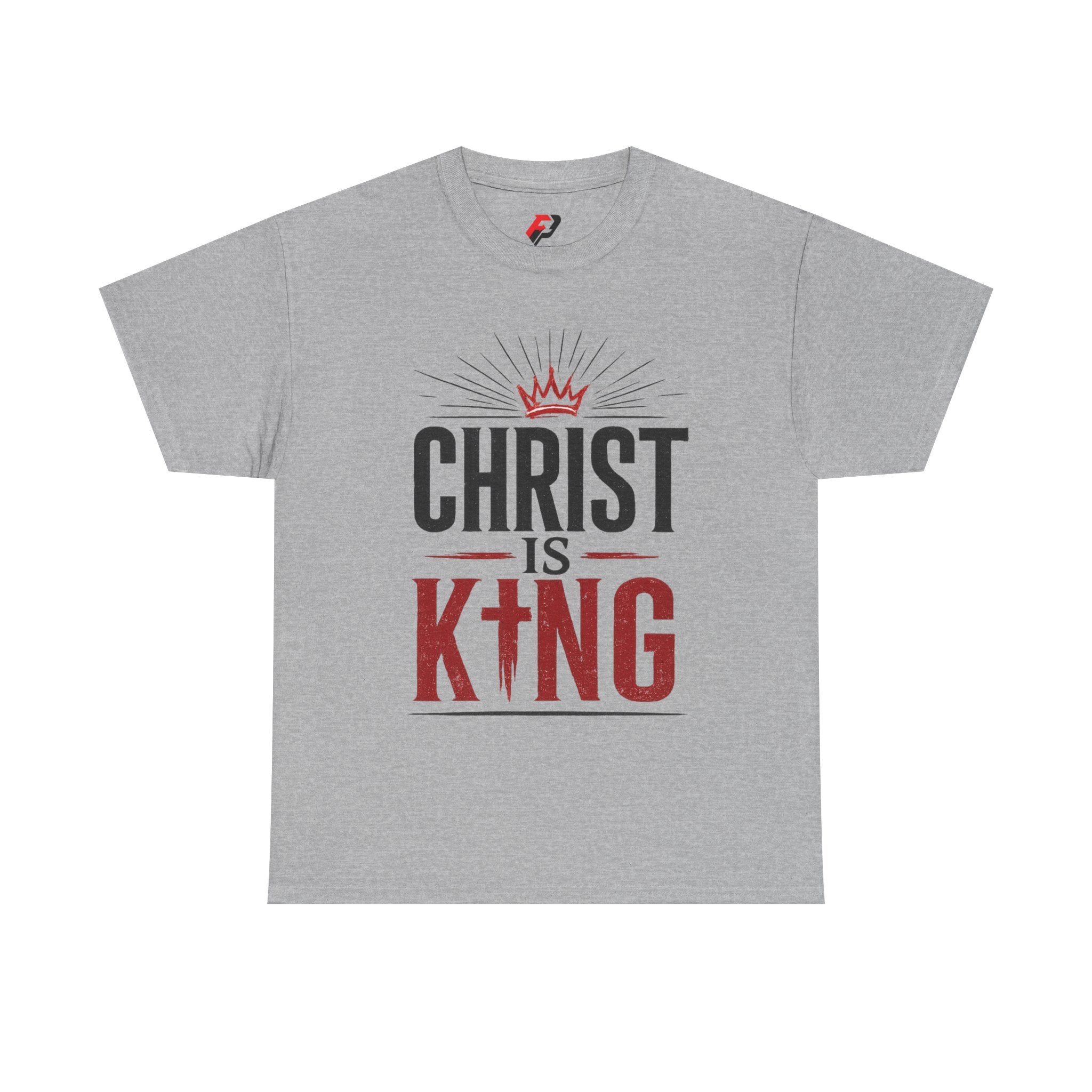 Christ Is King T-Shirt — Christian Faith Tee with Crown & Cross Design