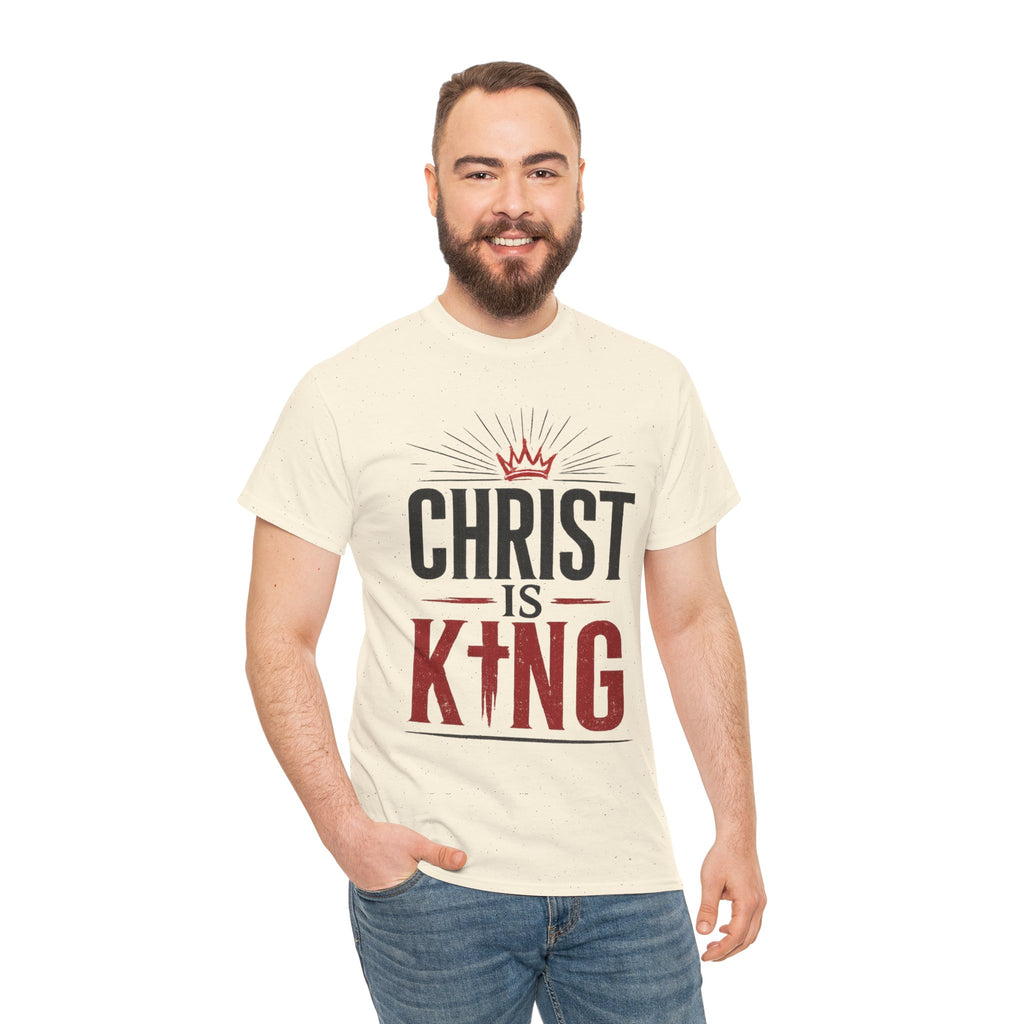 Christ Is King T-Shirt — Christian Faith Tee with Crown & Cross Design