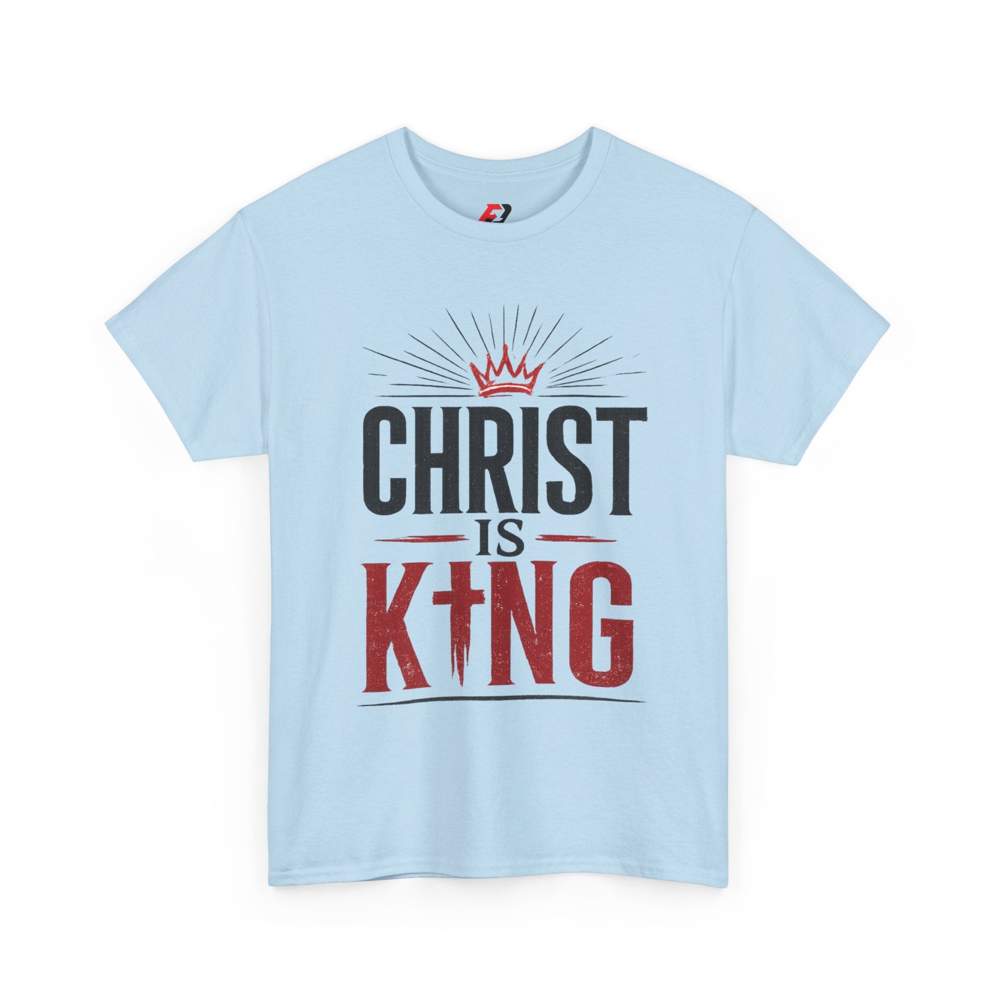 Christ Is King T-Shirt — Christian Faith Tee with Crown & Cross Design
