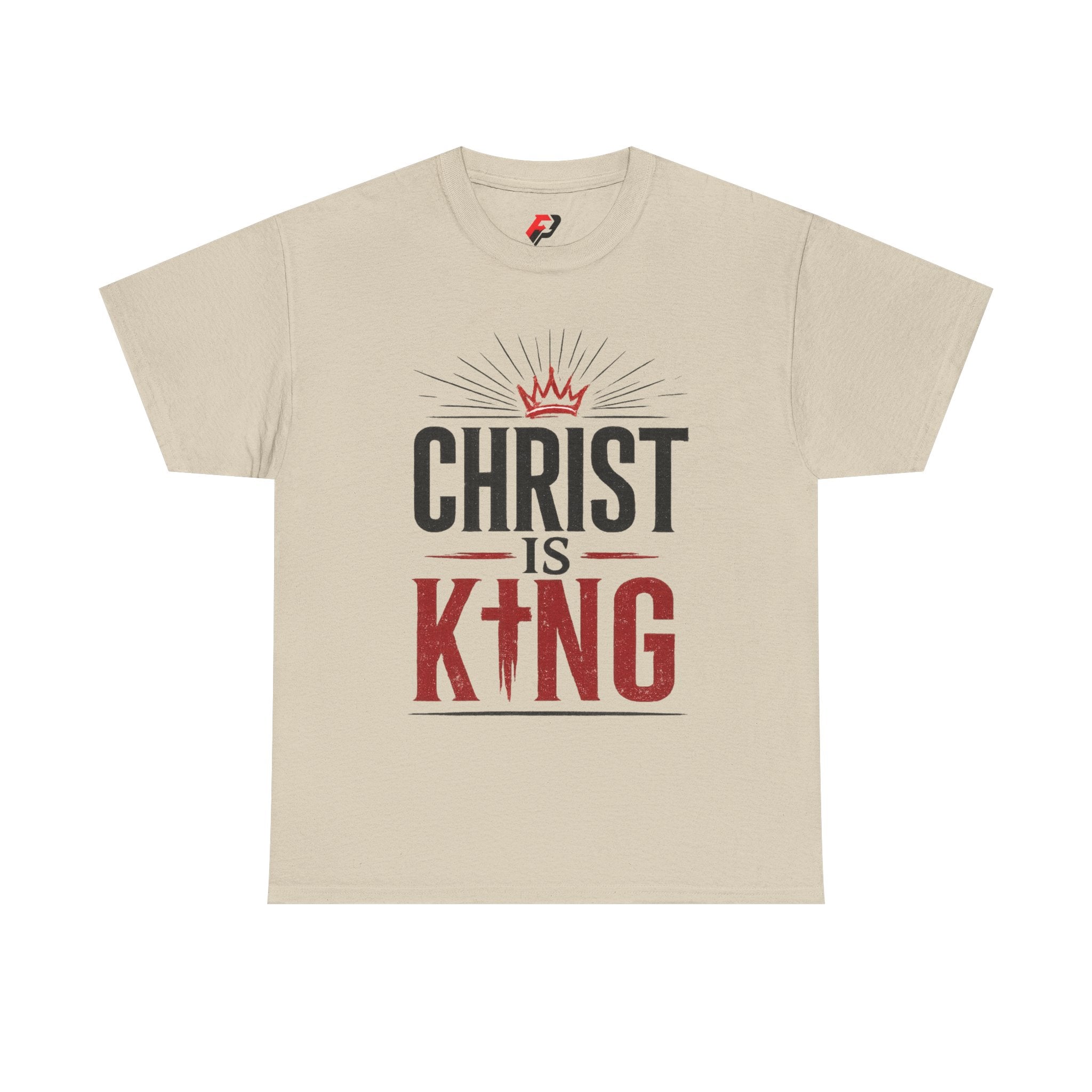 Christ Is King T-Shirt — Christian Faith Tee with Crown & Cross Design