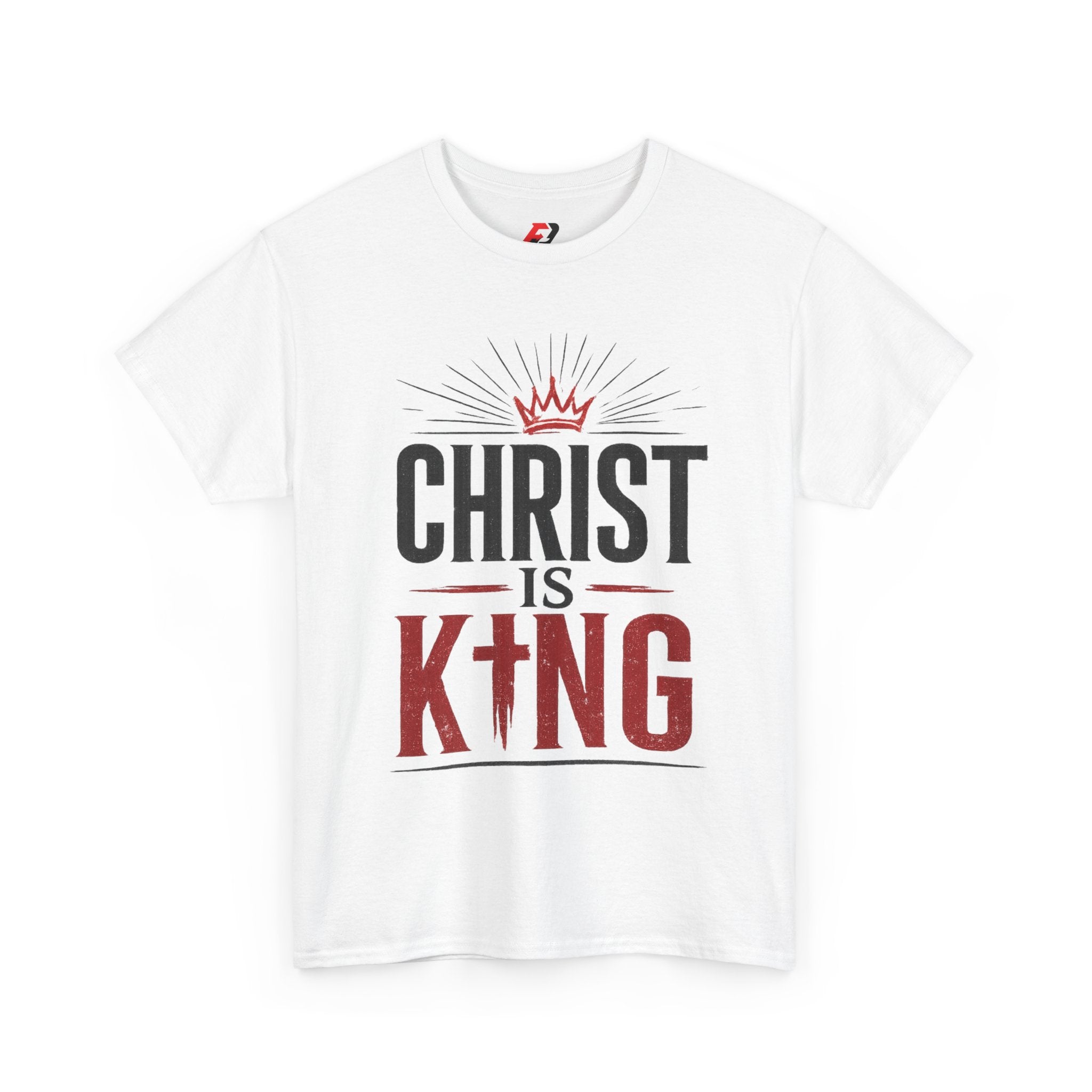 Christ Is King T-Shirt — Christian Faith Tee with Crown & Cross Design