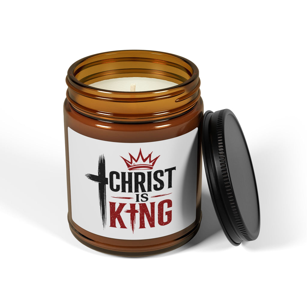 Christ Is King Scented Soy Candle — Amber Jar (Multi-Size)