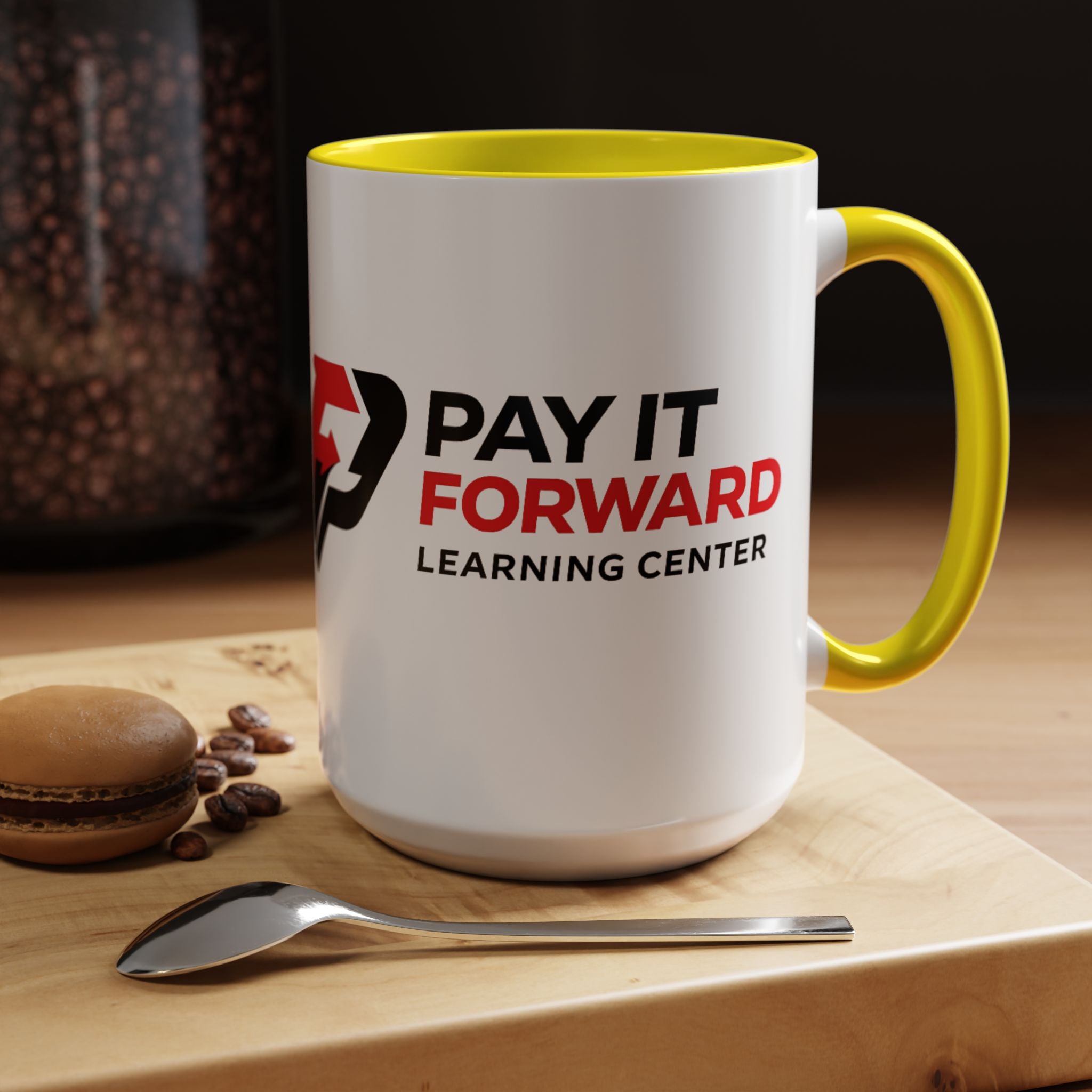 Pay It Forward Accent Coffee Mug — Bold Accent Ceramic Coffee Cup (11/15oz)