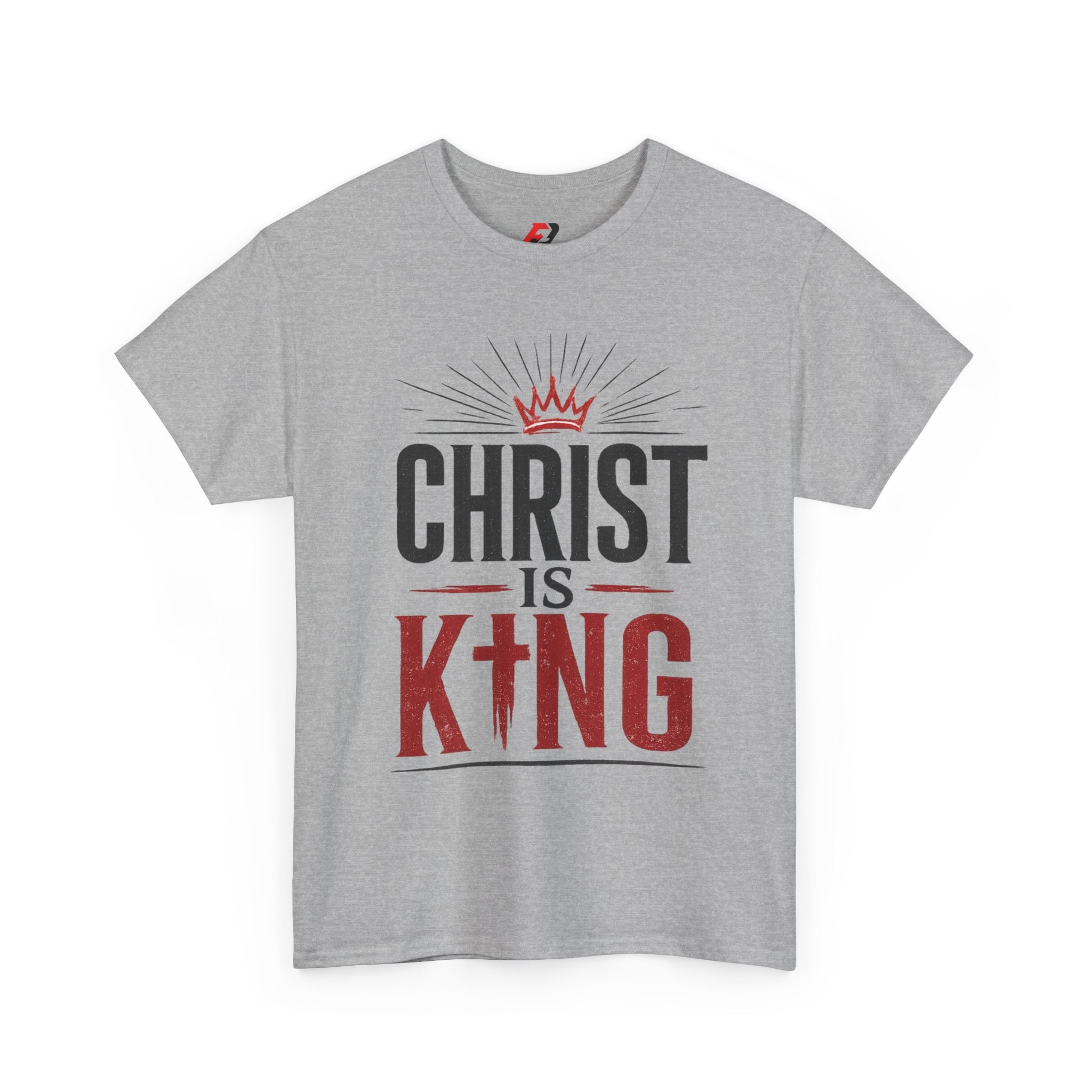Christ Is King T-Shirt — Christian Faith Tee with Crown & Cross Design