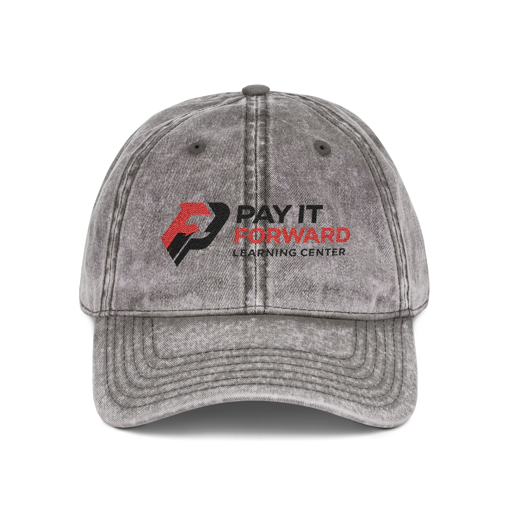 Vintage Embroidered Cap — "Pay It Forward" Logo Distressed Hat