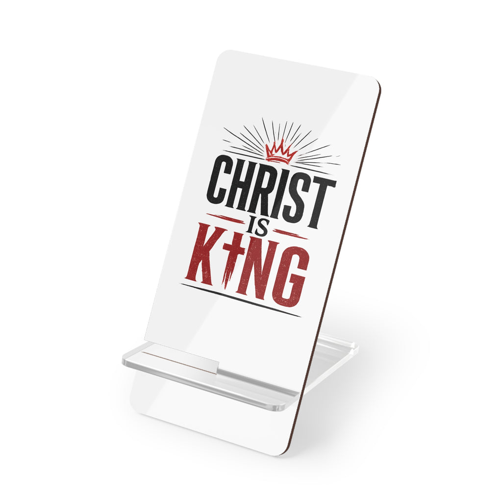 Phone Stand - "Christ Is King" Foldable Mobile Display Stand | Christian Desk Accessory
