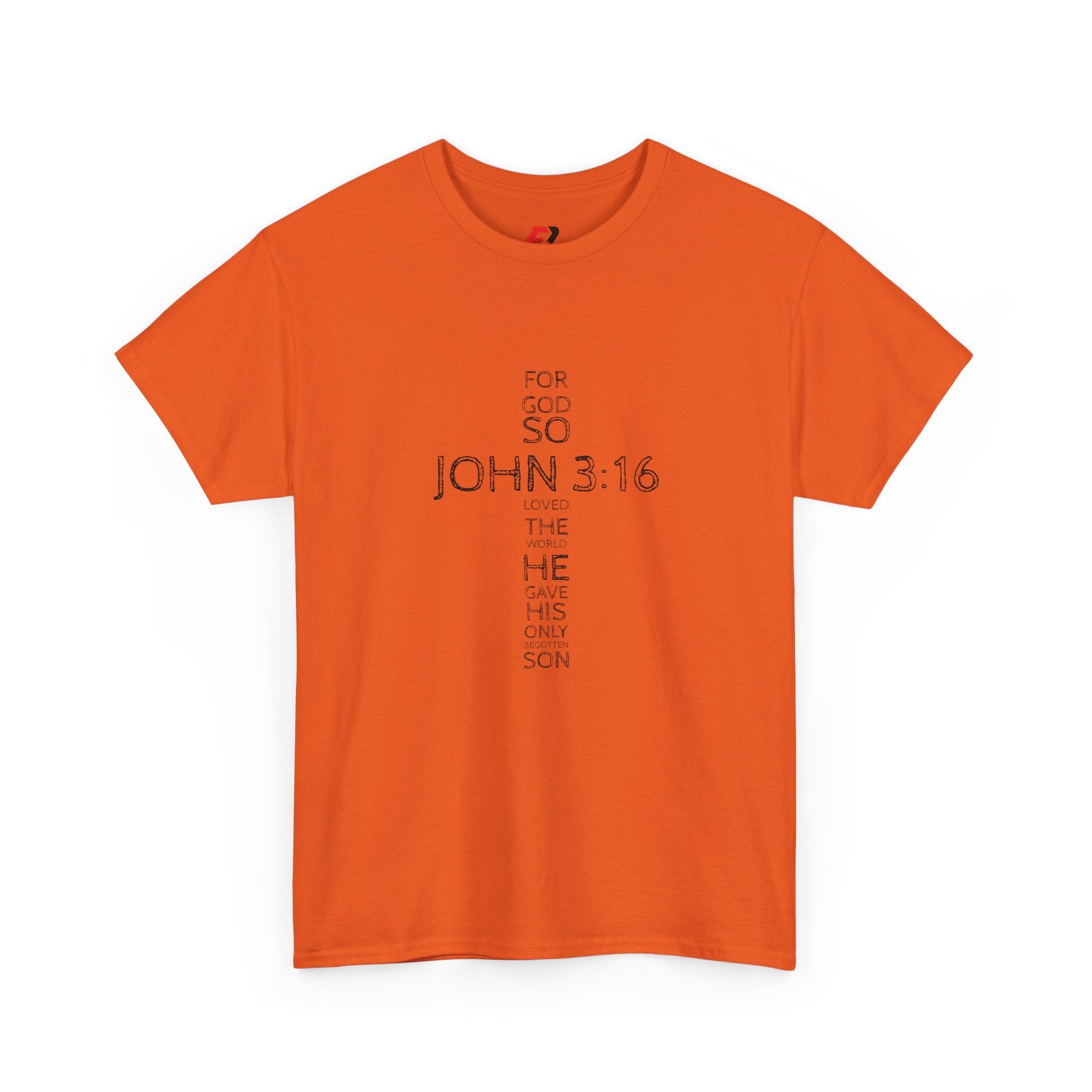 John 3:16 Cross Christian T-Shirt — Faith Gospel Tee