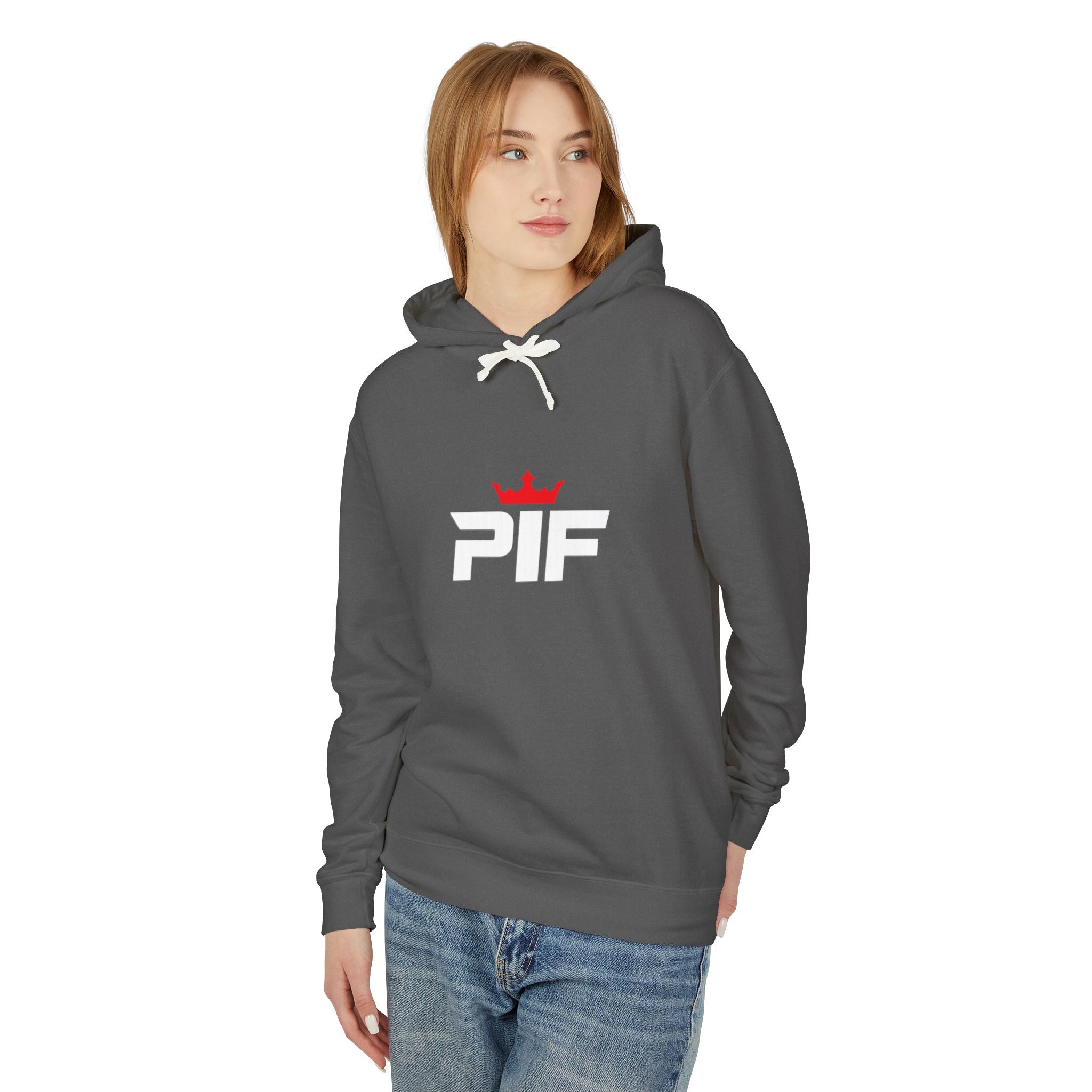 PIF Crown Logo Hoodie — Lightweight Cream Pullover