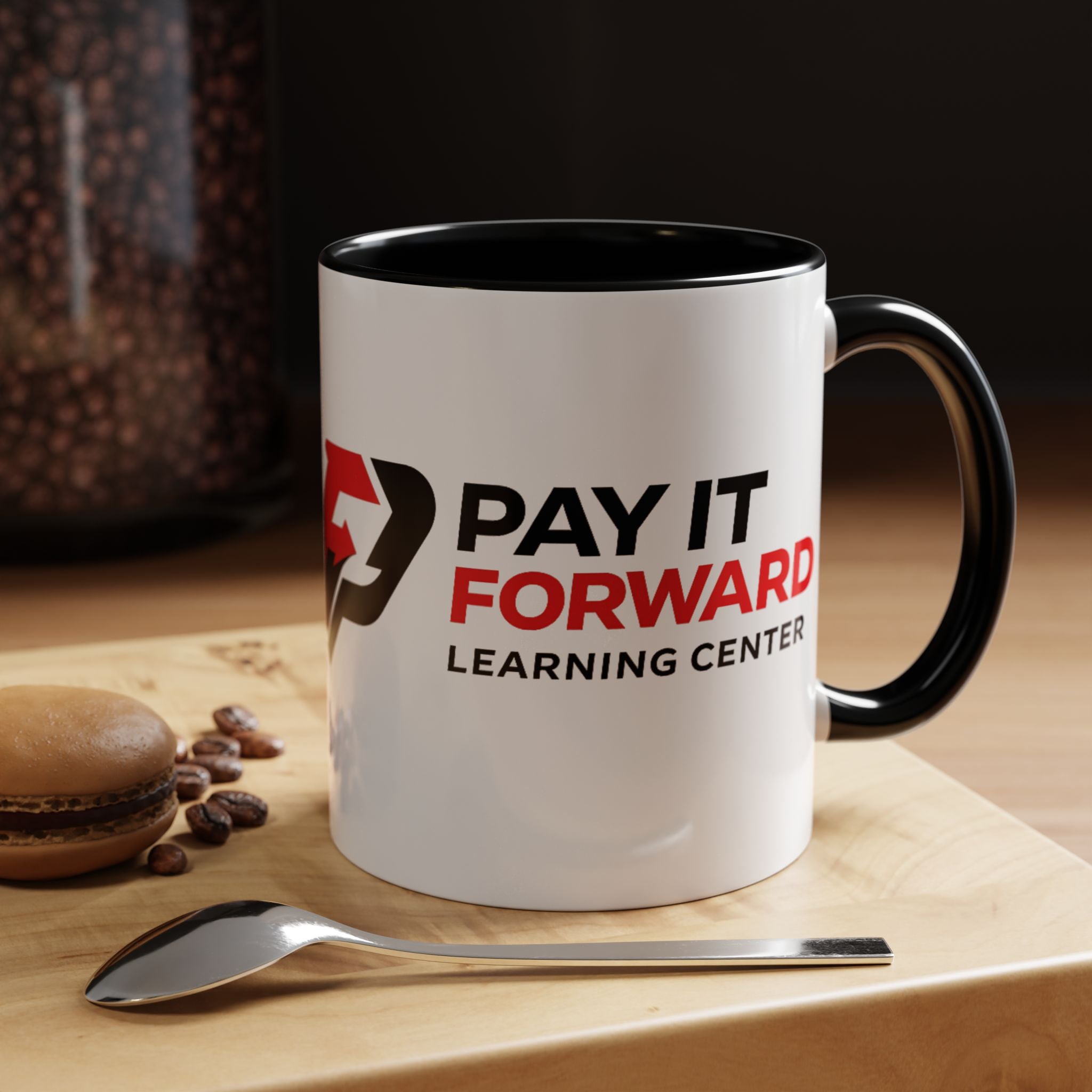 Pay It Forward Accent Coffee Mug — Bold Accent Ceramic Coffee Cup (11/15oz)