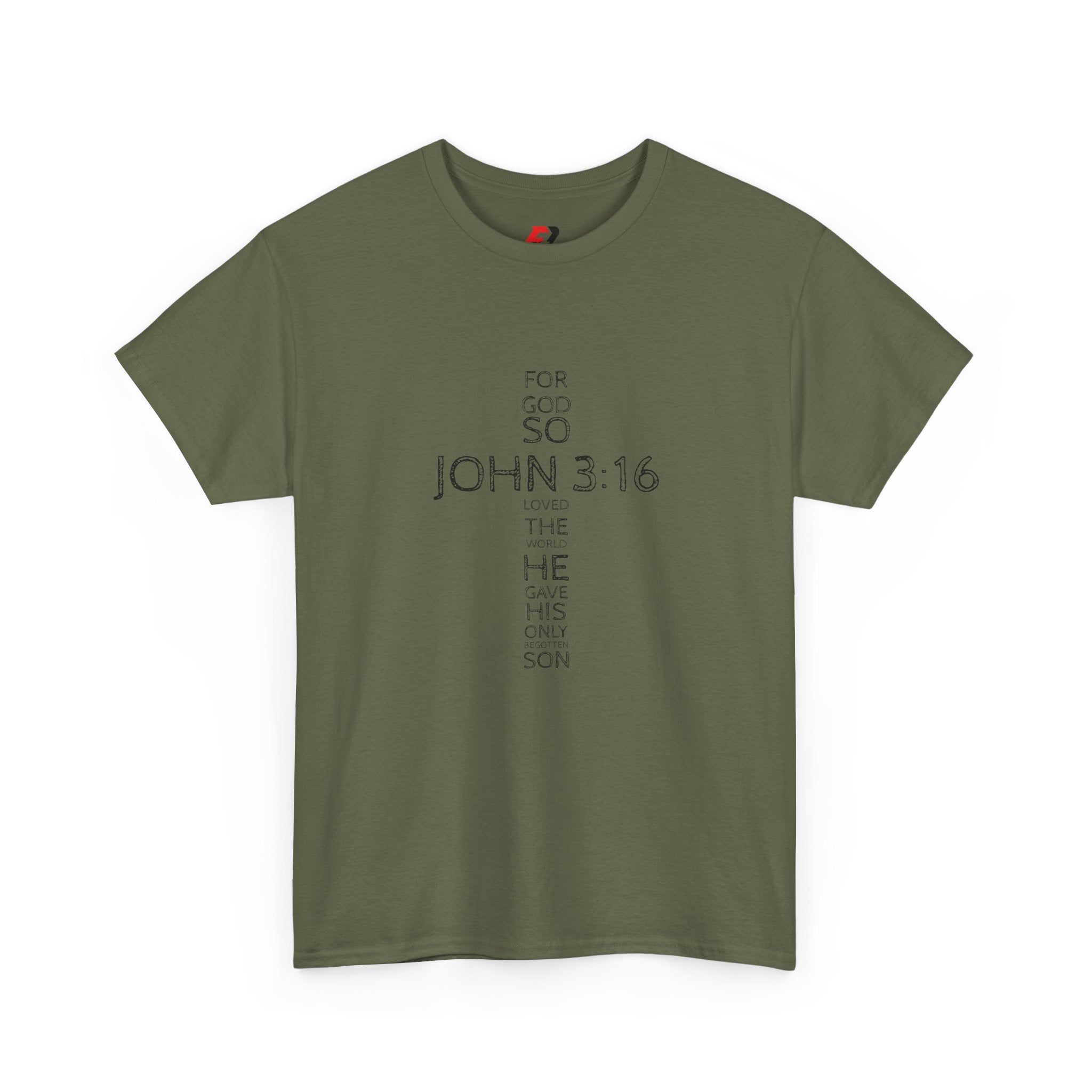 John 3:16 Cross Christian T-Shirt — Faith Gospel Tee