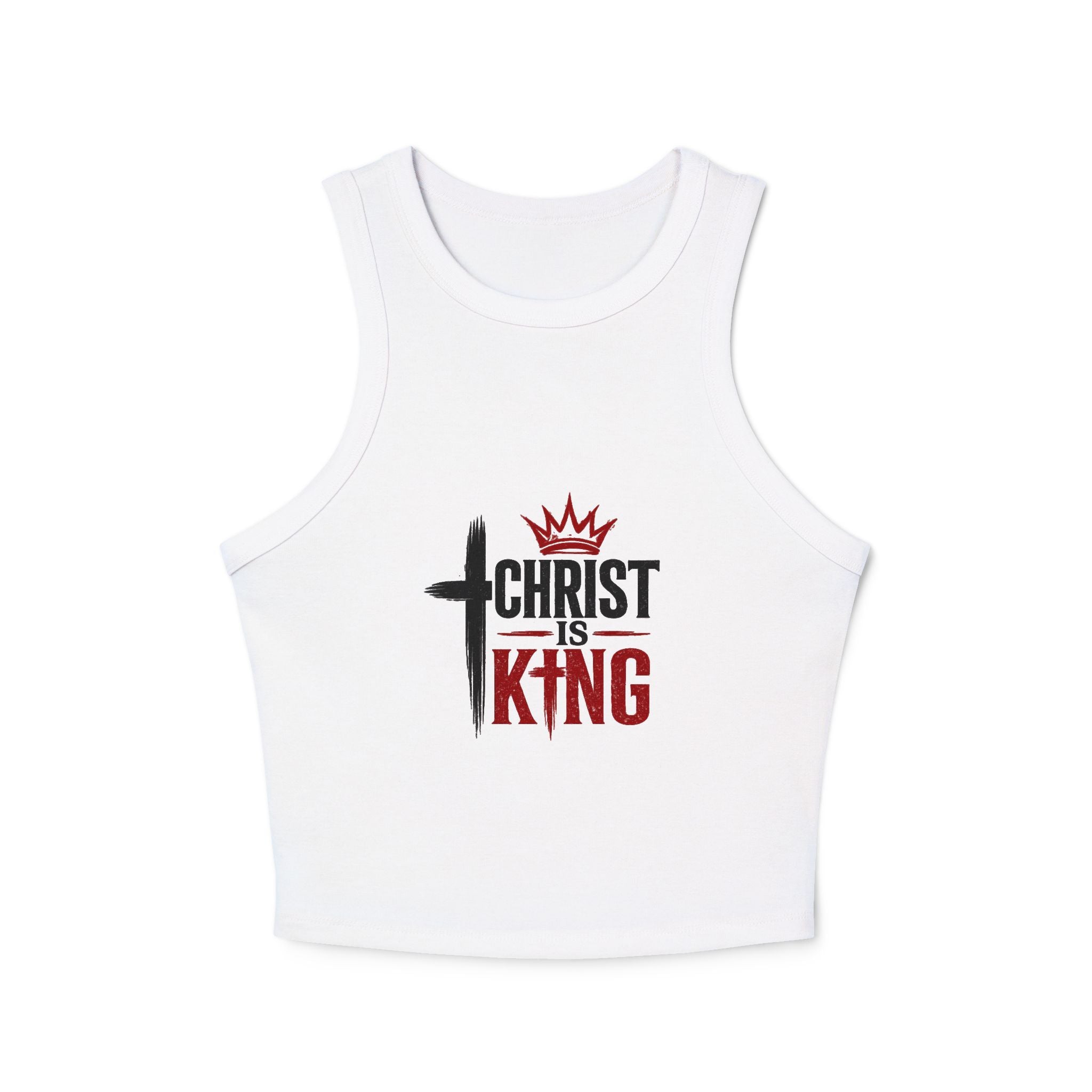 Christ Is King Racer Tank Top — Women's Faith Graphic Crop
