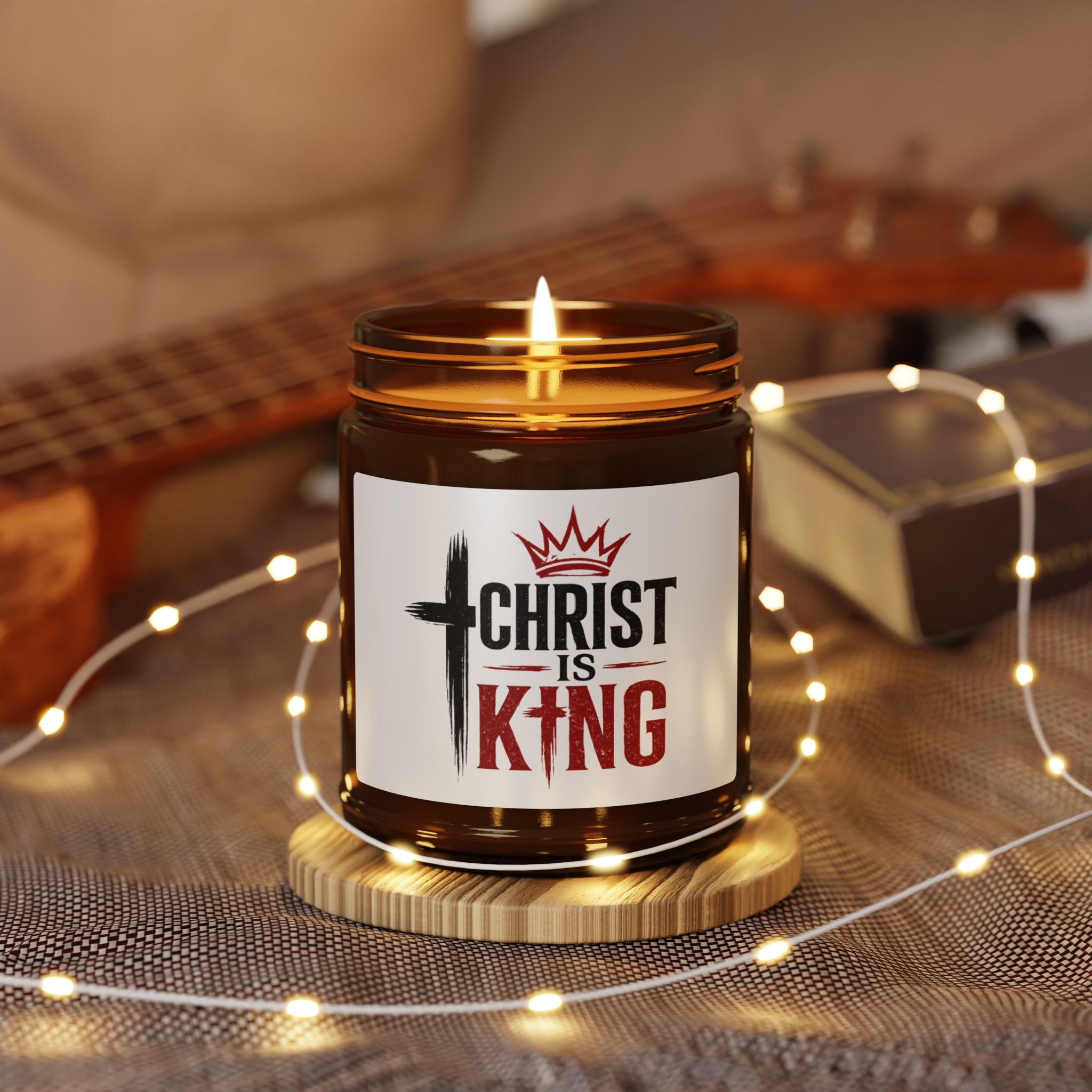 Christ Is King Scented Soy Candle — Amber Jar (Multi-Size)