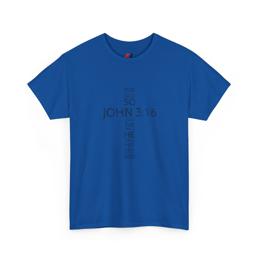 John 3:16 Cross Christian T-Shirt — Faith Gospel Tee