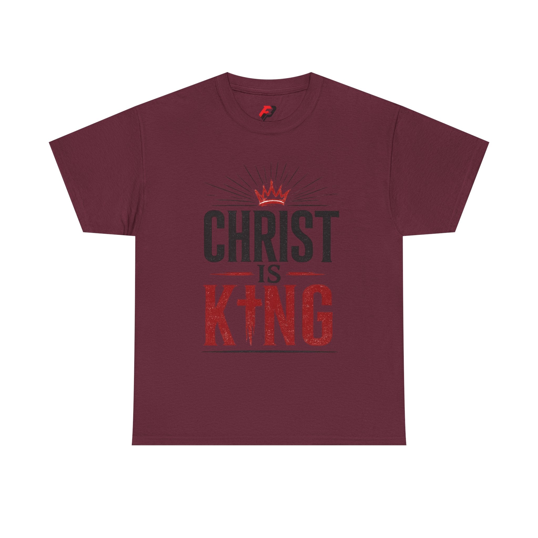 Christ Is King T-Shirt — Christian Faith Tee with Crown & Cross Design