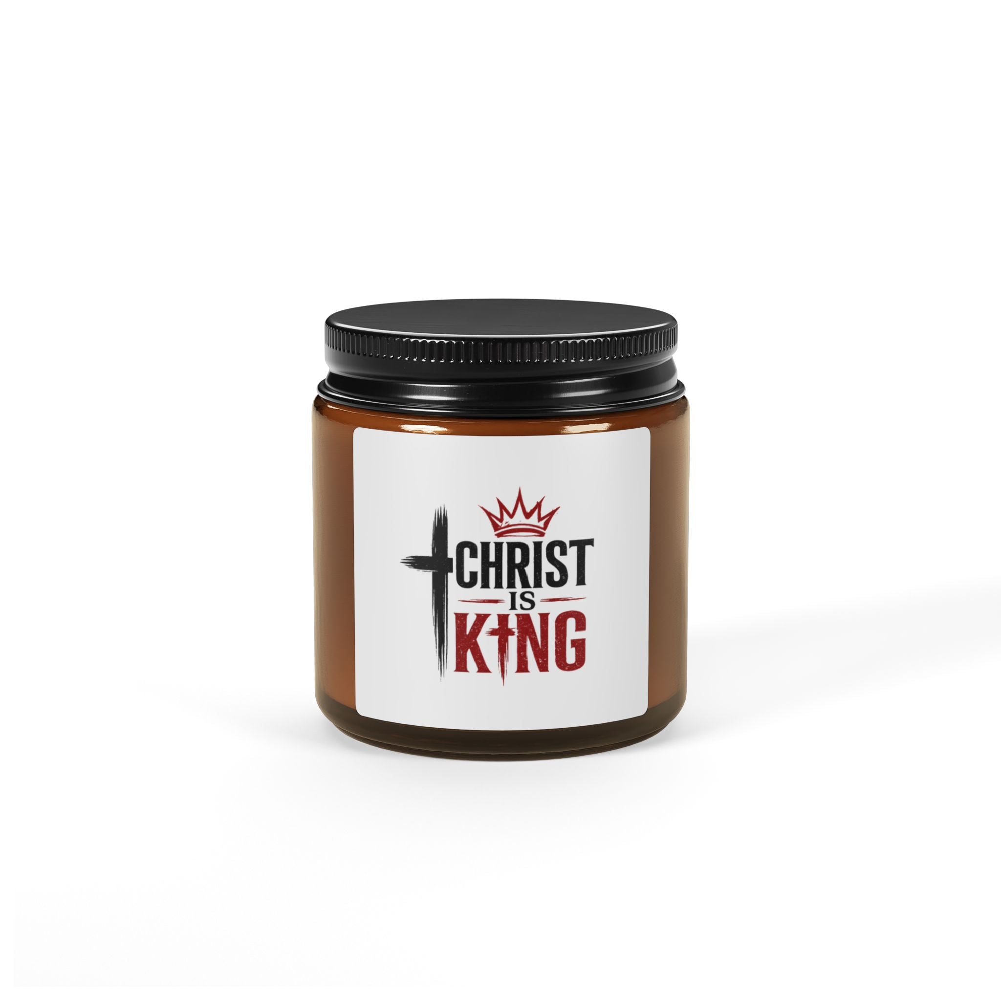 Christ Is King Scented Soy Candle — Amber Jar (Multi-Size)