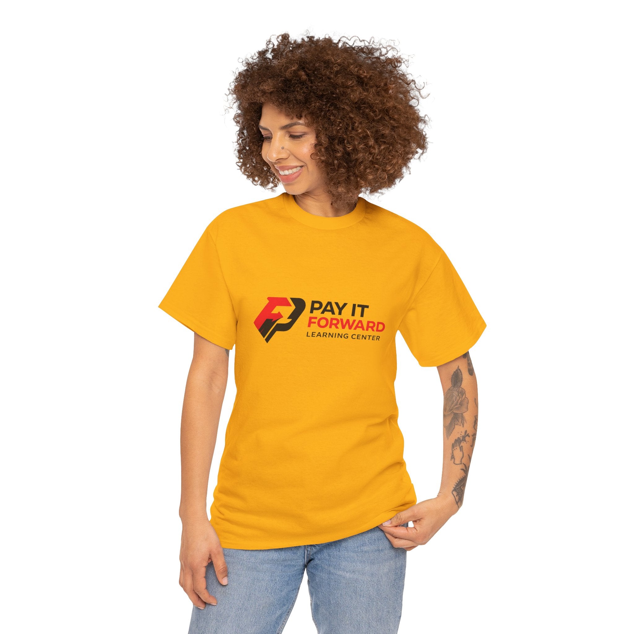 Pay It Forward Learning Center T-Shirt — "Learn. Grow. Give Back. Repeat."