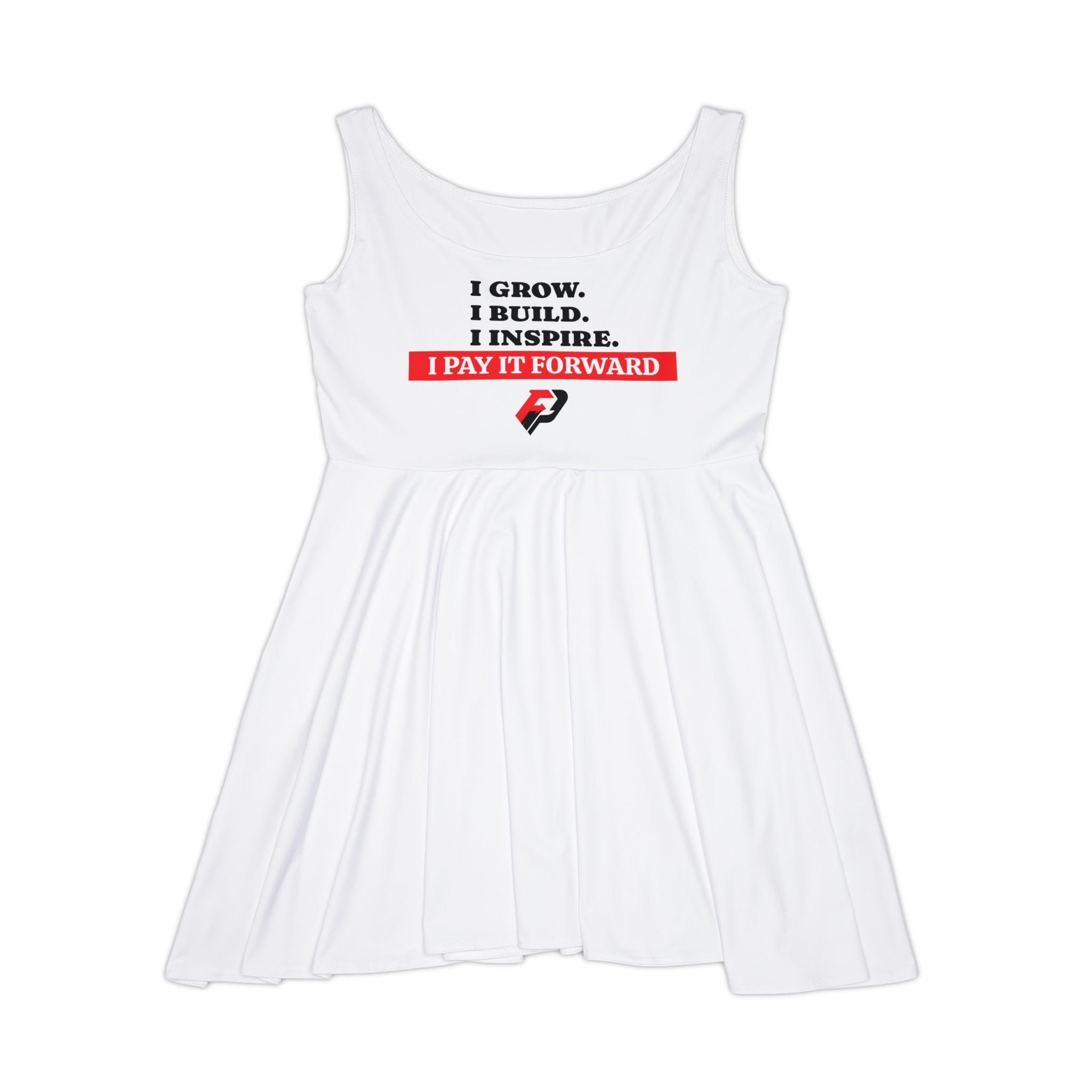 I Grow I Build I Inspire "Pay It Forward" Skater Dress — Women's White
