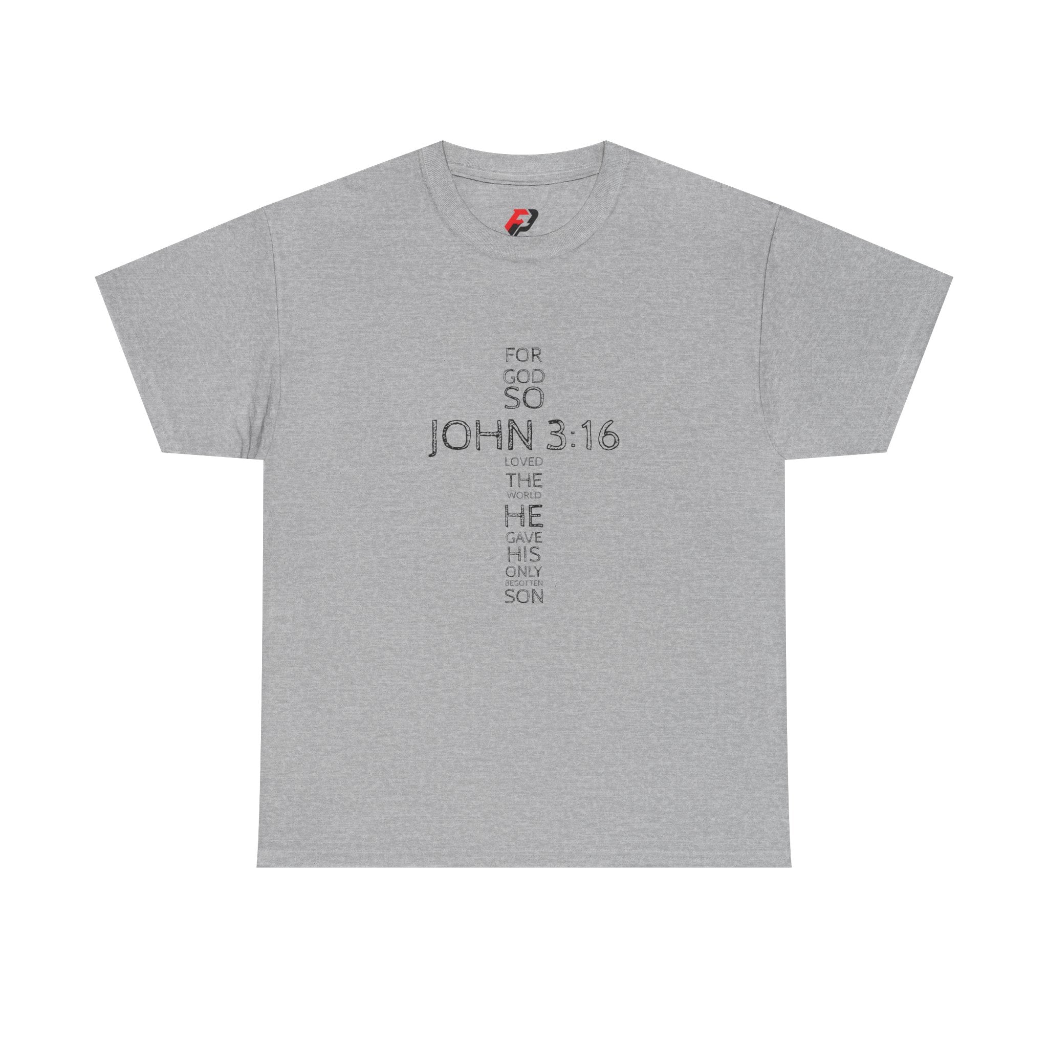 John 3:16 Cross Christian T-Shirt — Faith Gospel Tee