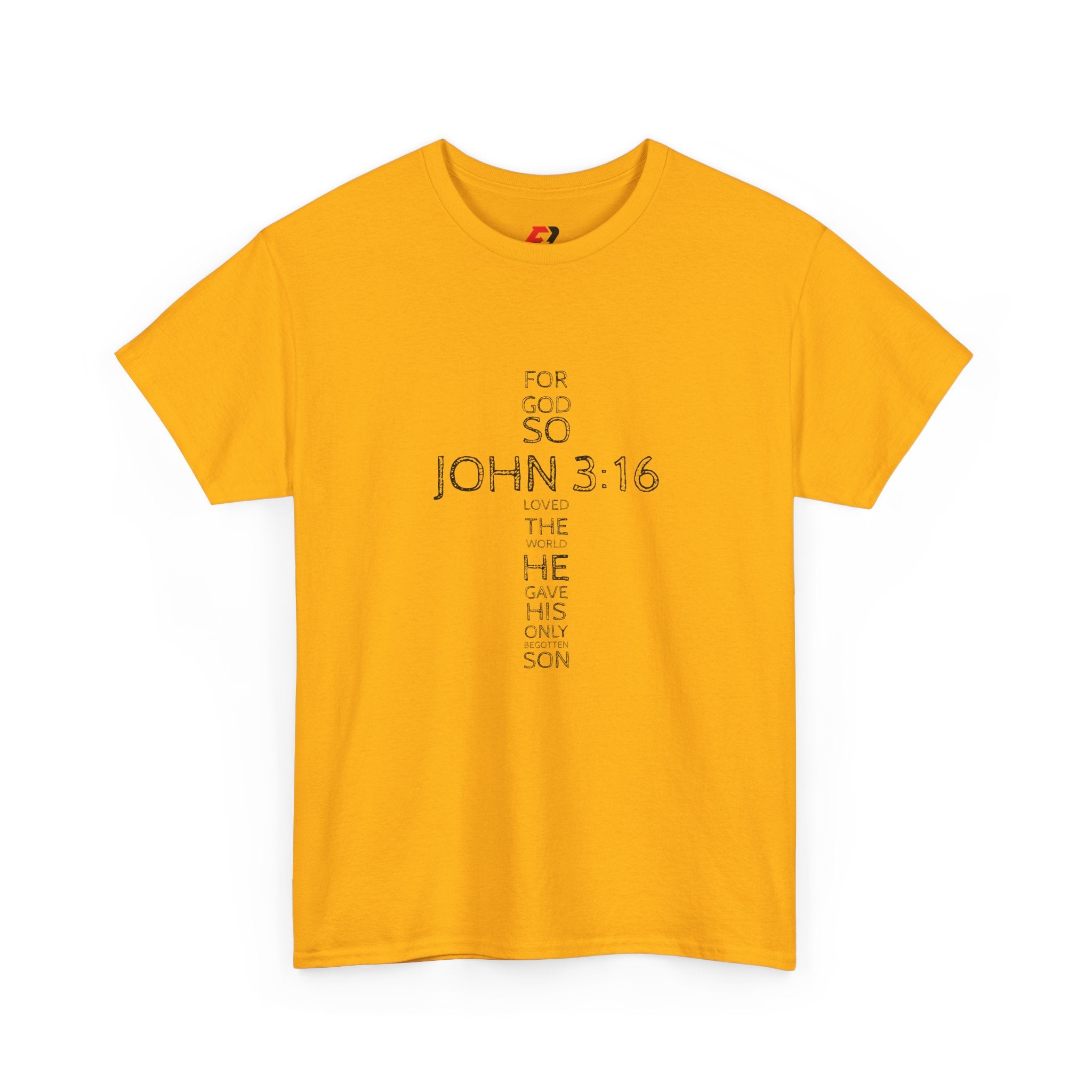 John 3:16 Cross Christian T-Shirt — Faith Gospel Tee