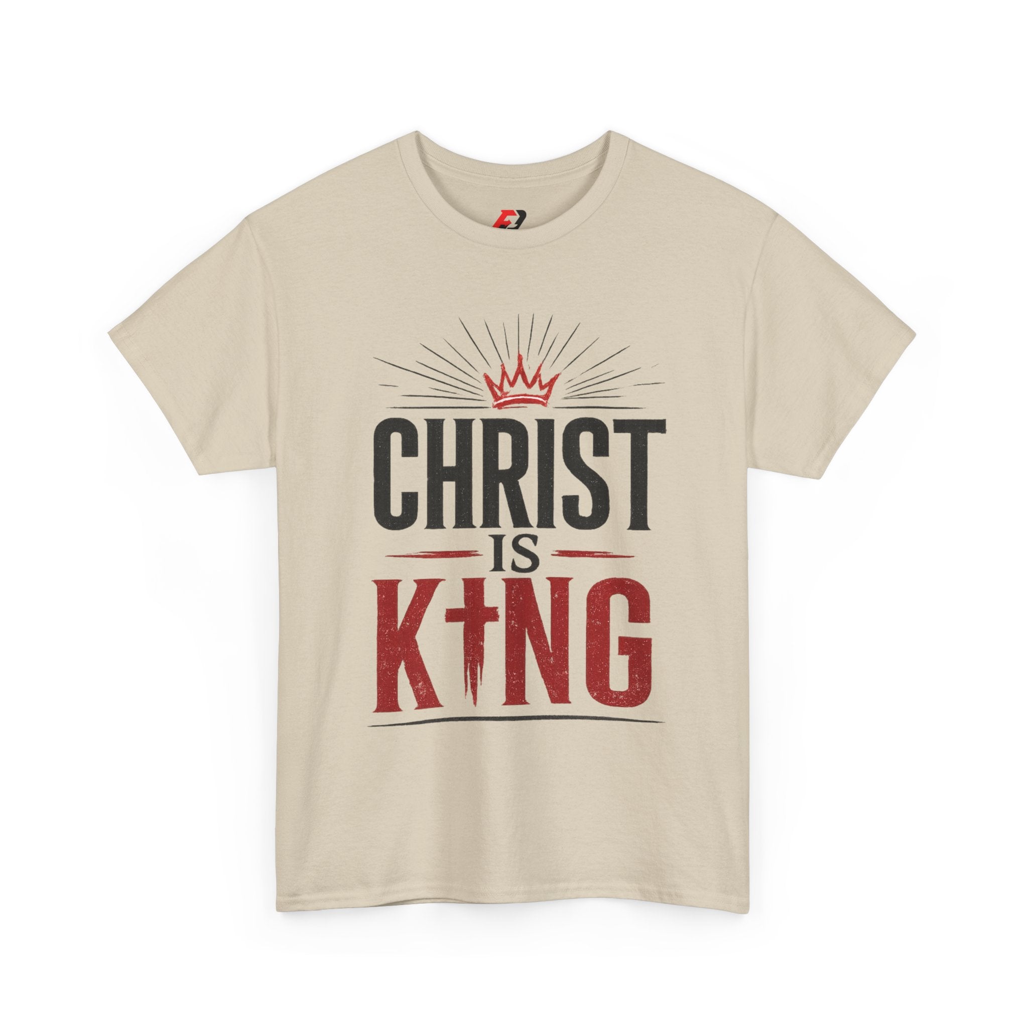 Christ Is King T-Shirt — Christian Faith Tee with Crown & Cross Design