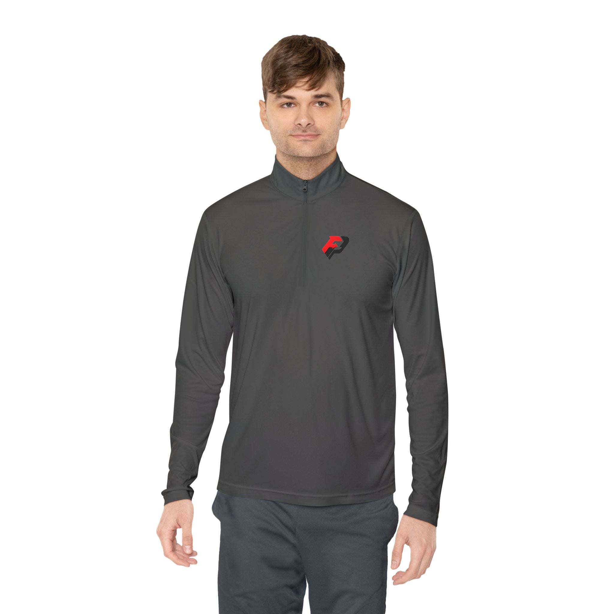 PIF Quarter-Zip Pullover — Embroidered 'PIF' Casual Pullover