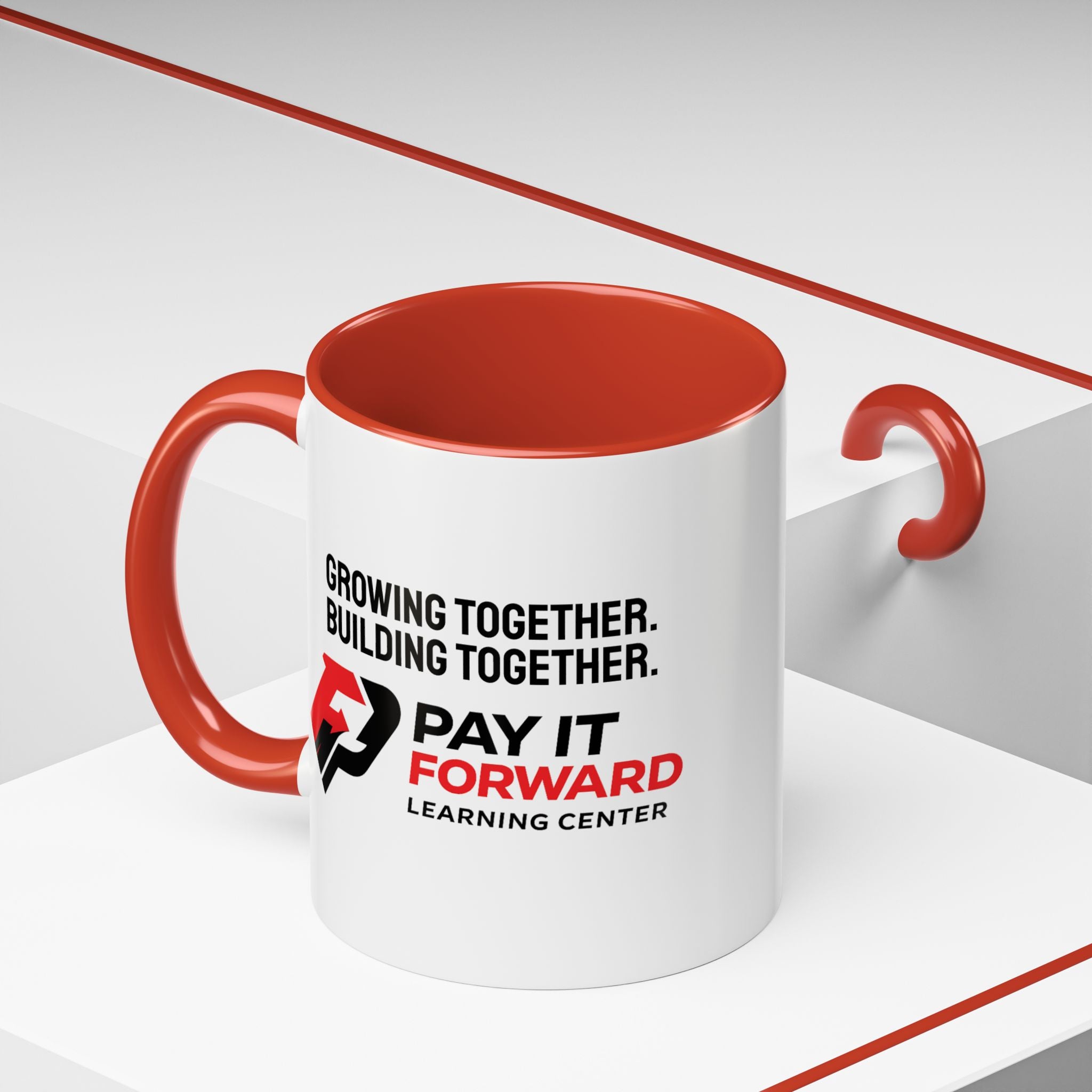 Accent Coffee Mug — Growing Together. Building Together. Pay It Forward' Coffee Mug (11/15 oz)