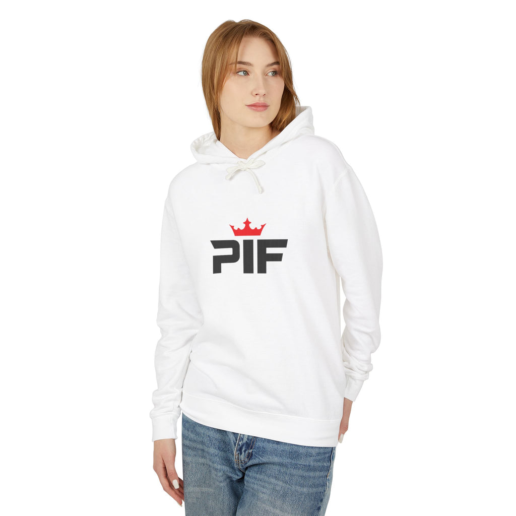 PIF Crown Logo Hoodie — Lightweight Cream Pullover
