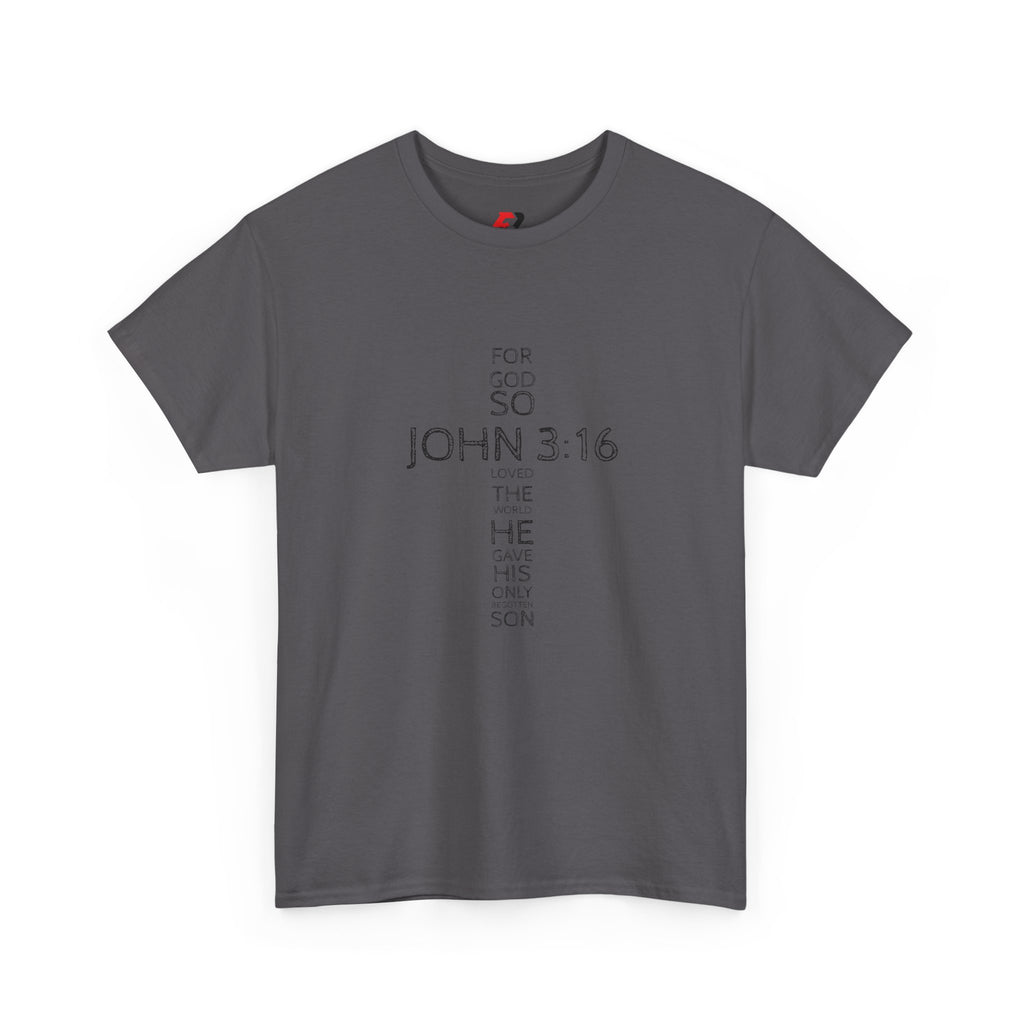 John 3:16 Cross Christian T-Shirt — Faith Gospel Tee