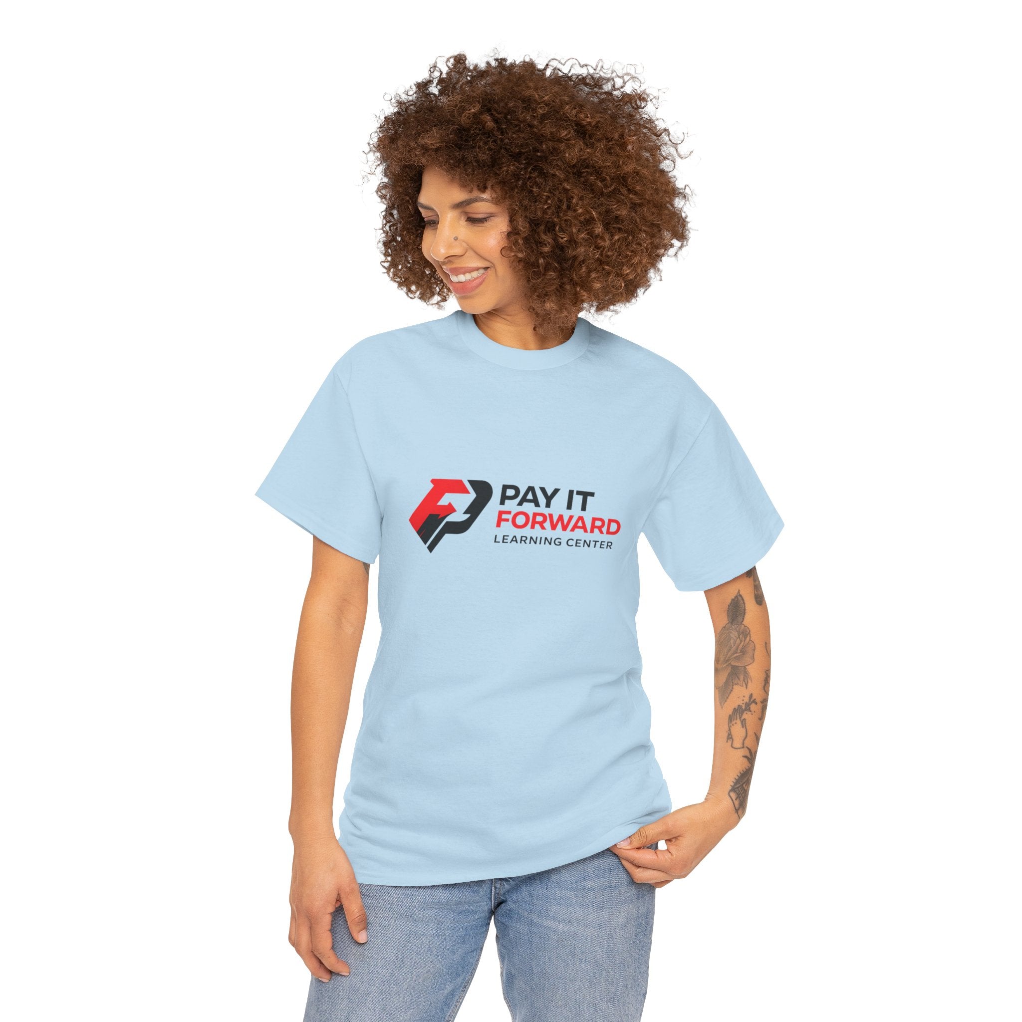 Pay It Forward Learning Center T-Shirt — "Learn. Grow. Give Back. Repeat."