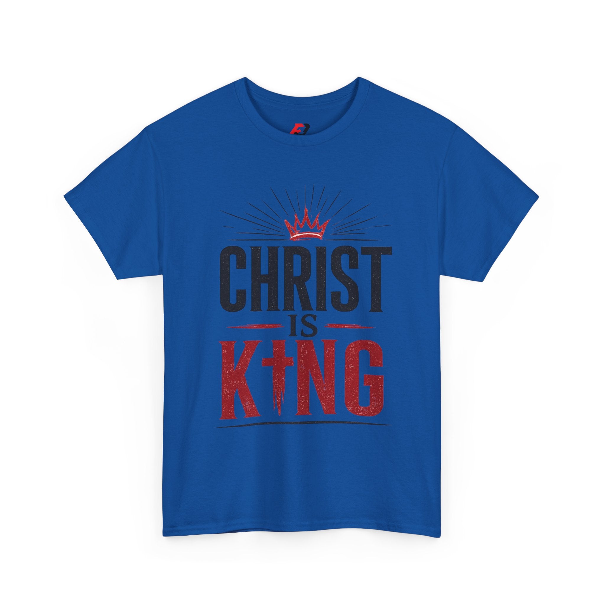 Christ Is King T-Shirt — Christian Faith Tee with Crown & Cross Design