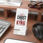 Phone Stand - "Christ Is King" Foldable Mobile Display Stand | Christian Desk Accessory