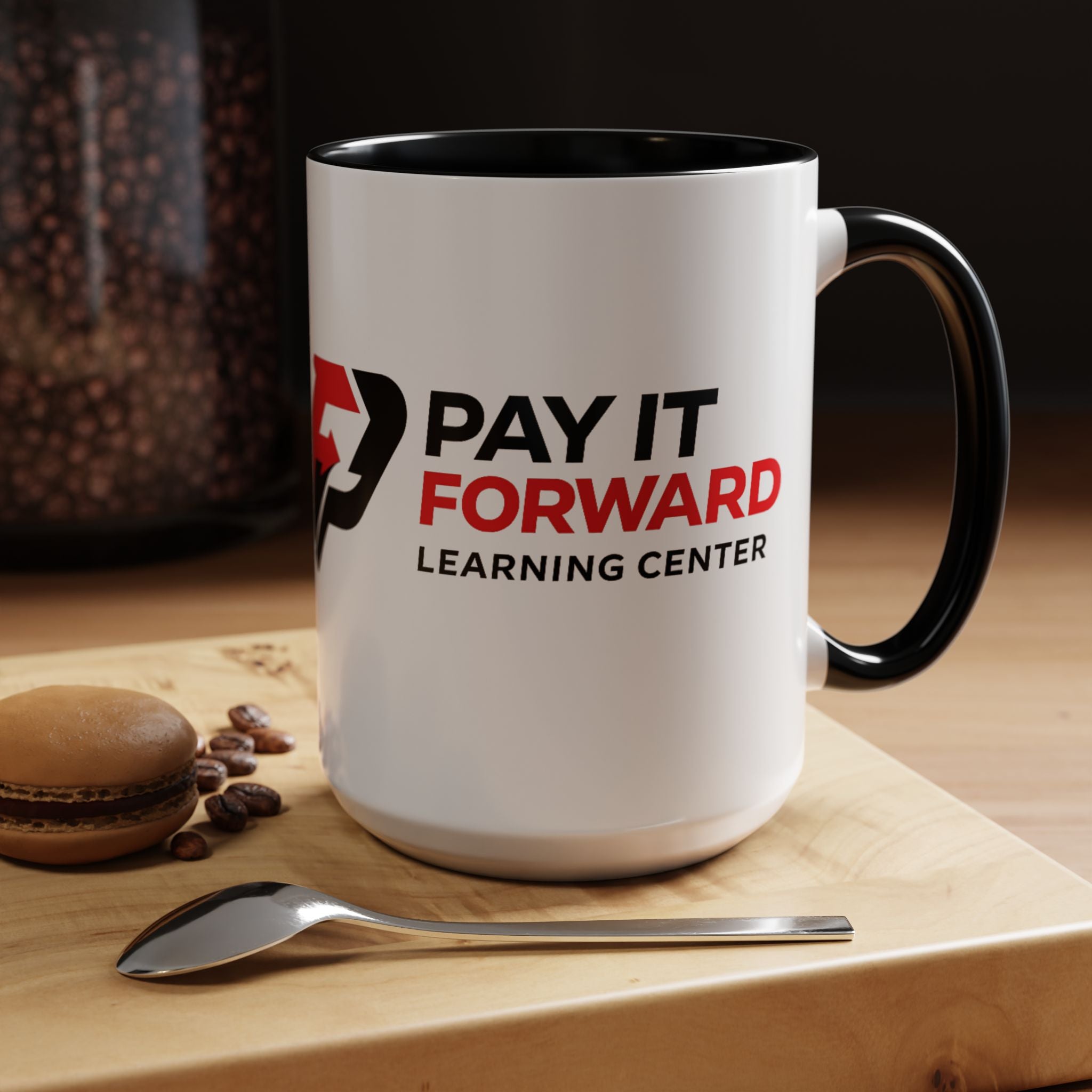 Pay It Forward Accent Coffee Mug — Bold Accent Ceramic Coffee Cup (11/15oz)