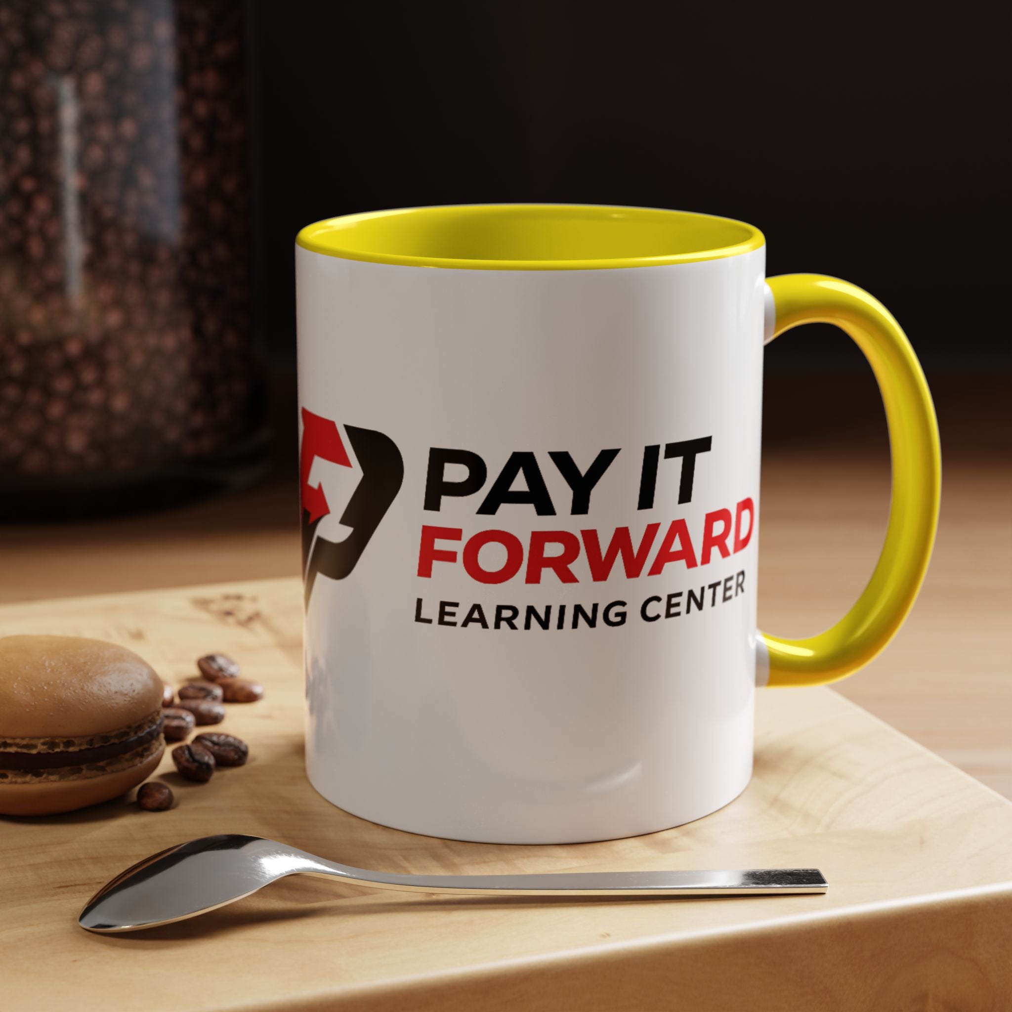 Pay It Forward Accent Coffee Mug — Bold Accent Ceramic Coffee Cup (11/15oz)