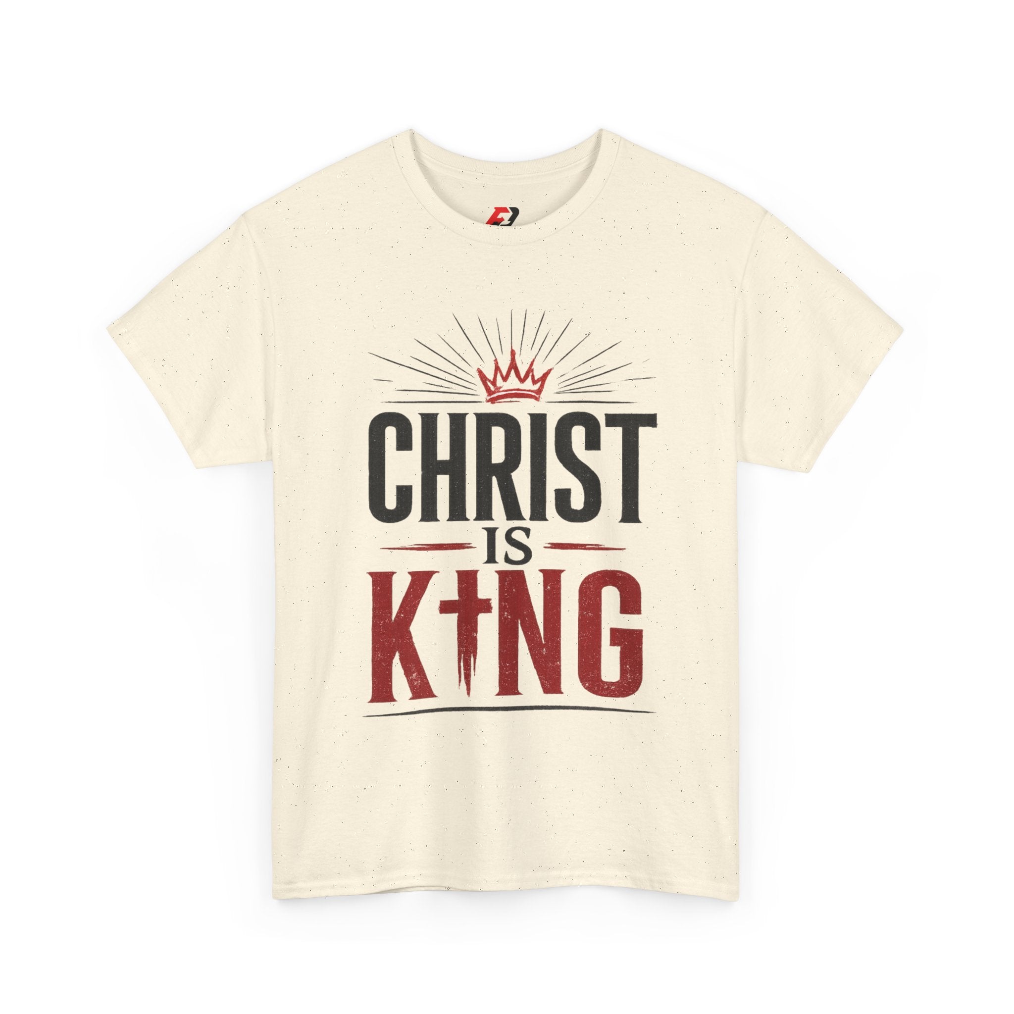 Christ Is King T-Shirt — Christian Faith Tee with Crown & Cross Design