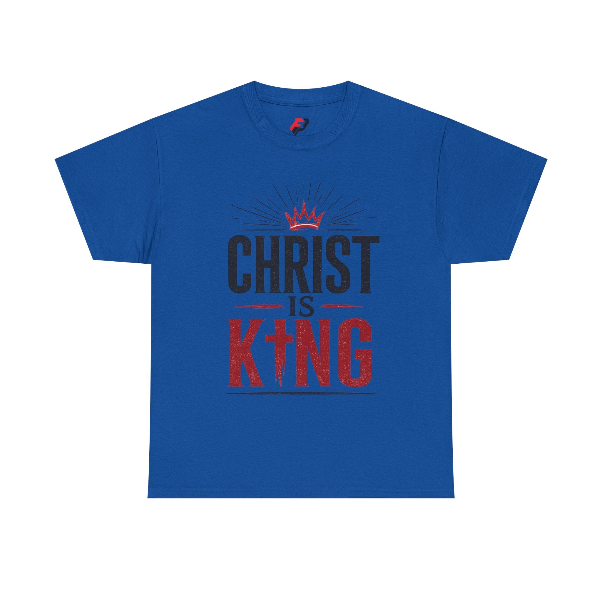 Christ Is King T-Shirt — Christian Faith Tee with Crown & Cross Design