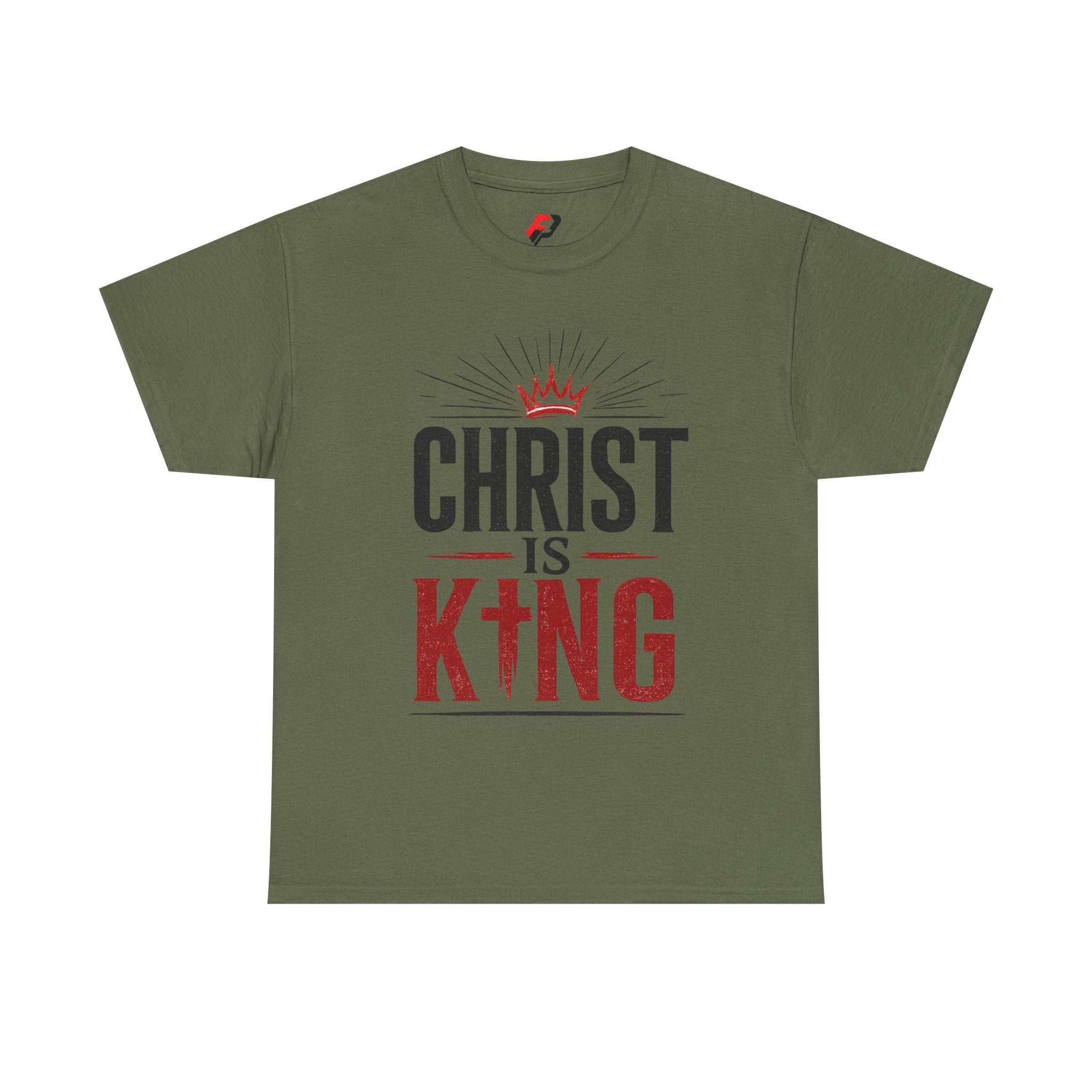 Christ Is King T-Shirt — Christian Faith Tee with Crown & Cross Design